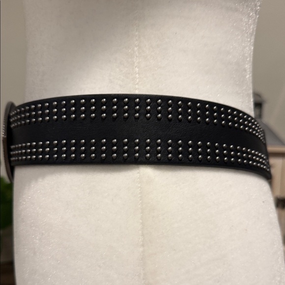 Black Studded Belt with Decorative Buckle - Picture 4 of 9